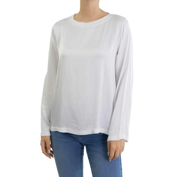 Blusa girocollo tinta unita 